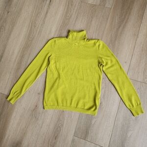 Mustard Yellow Cotton Turtle Neck Sweater